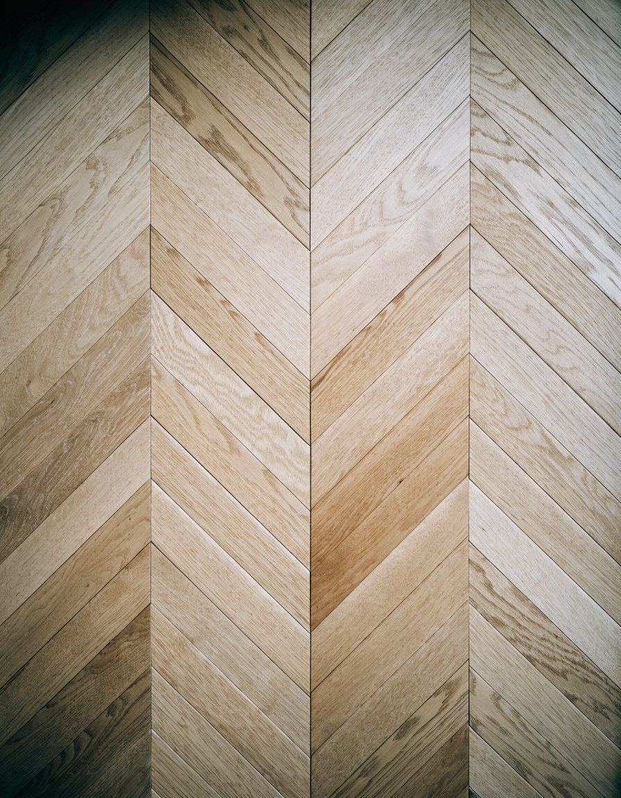 Chevron 60° in oak, seen from above, illustrative