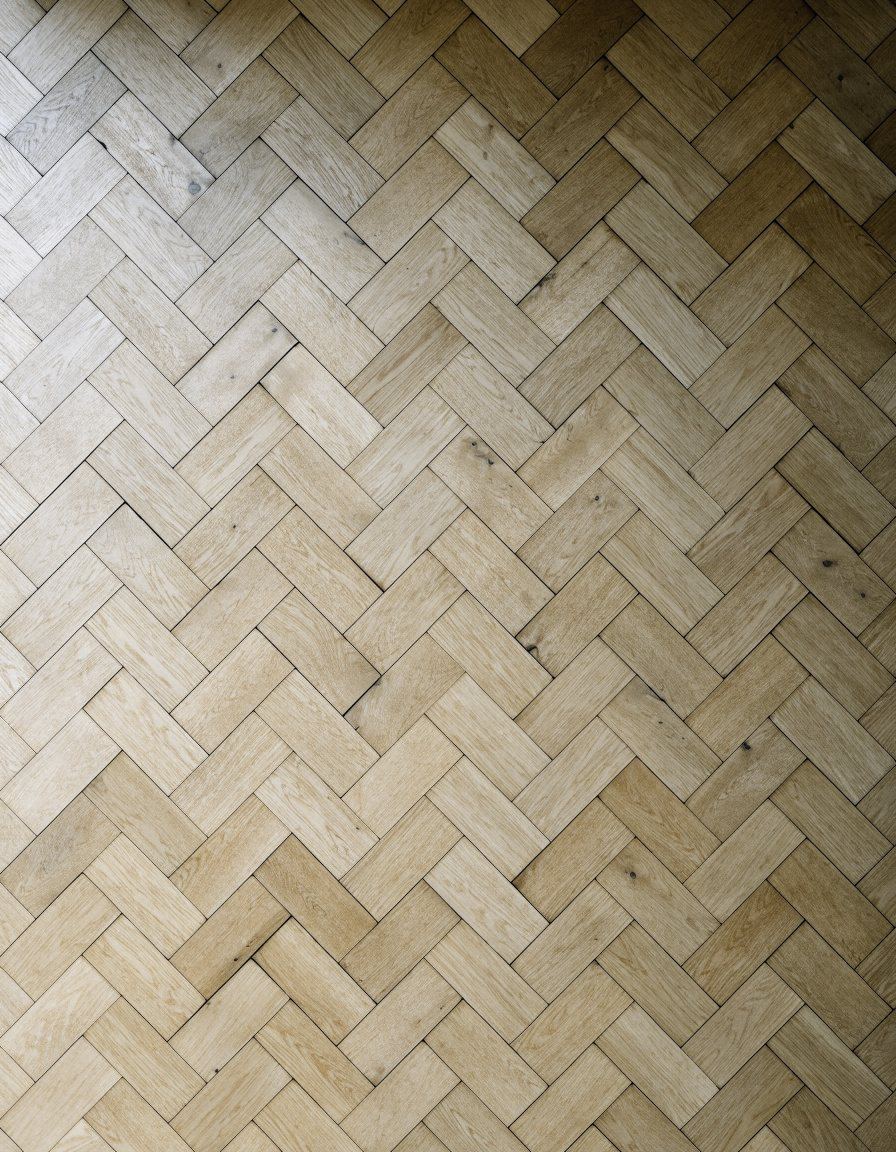Herringbone in oak, seen from above, illustrative
